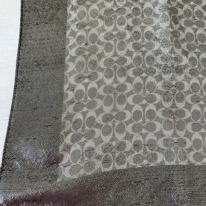 Coach Sheer Signature Scarf in Silver/Grey